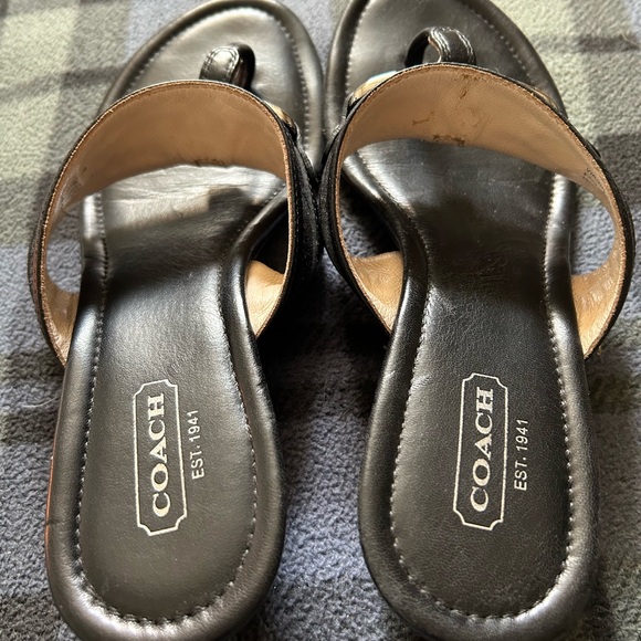 COACH Virginia Sandals LOGO CHAIN SIZE 7B - Picture 3 of 6